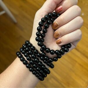 Black Obsidian 8mm Beaded Stretch Bracelet- priced per bracelet